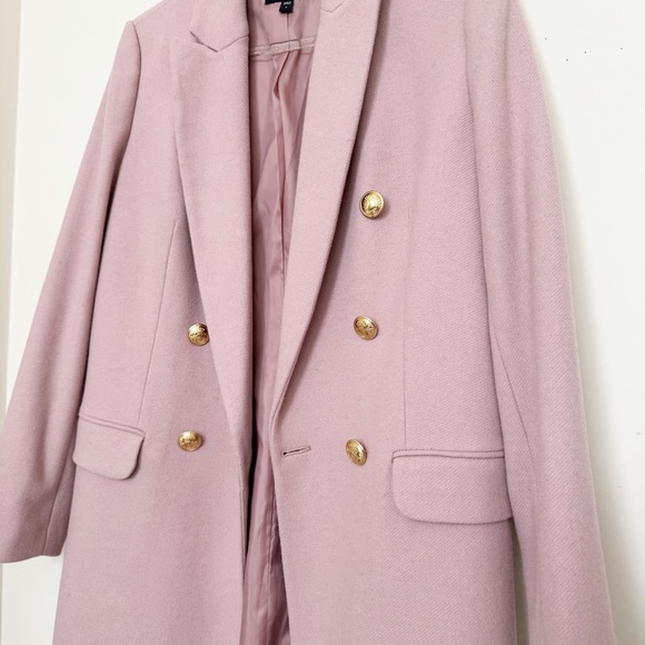 Women's Pink Wool Blend Coat - Picture 4 of 16